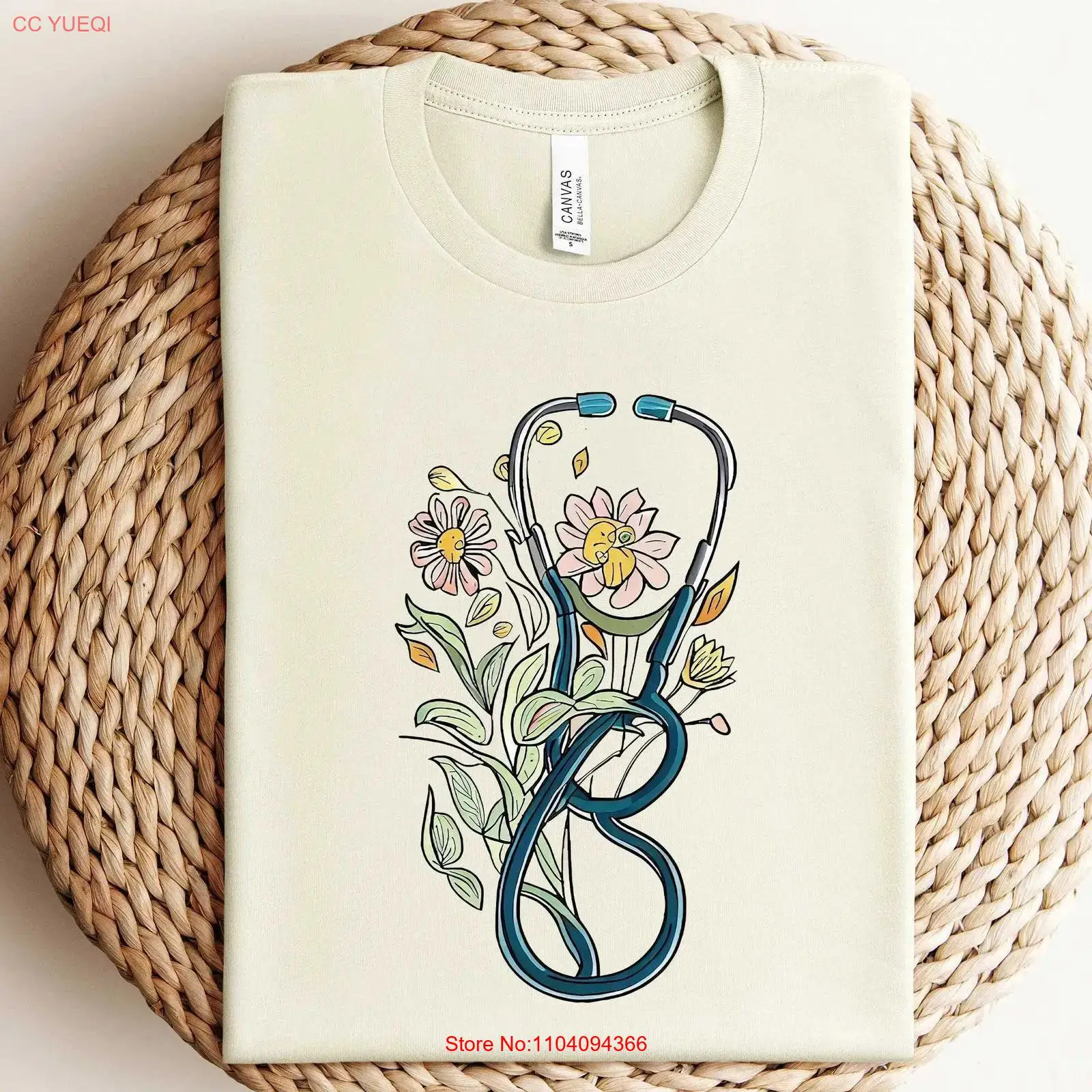 Stethoscope - Estetoscópio floral SweaT Camiseta Médico ou